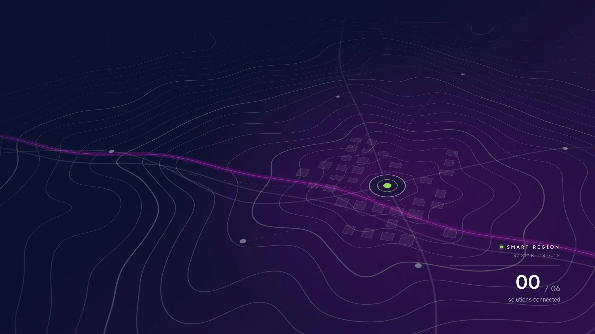 Topographic map of a connected smart region around the Artichoke IoT Hub